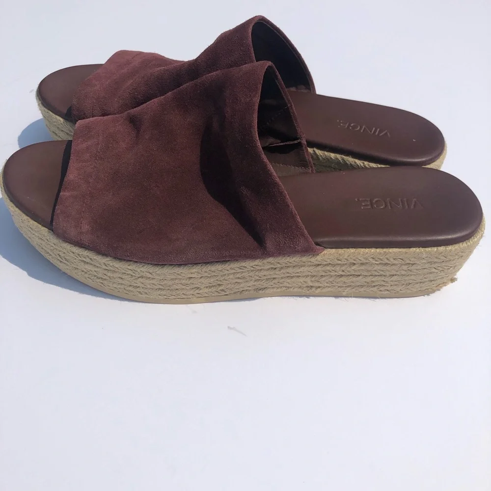 VINCE Suede platform espadrille 9